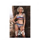 Fantasy Lingerie Vibes Love Is Love Underboob Cut Out Top & Cheeky Panty Rainbow Holo L/xl Sex Toy Product