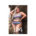 Fantasy Lingerie Vibes Love Is Love Underboob Cut Out Top & Cheeky Panty Rainbow Holo Queen Size Sex Toy Product
