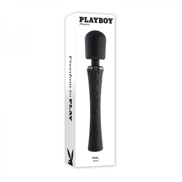 Playboy Royal Rechargeable Silicone Wand Vibrator Black Sex Toy Product