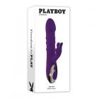 Playboy Hop To It Rechargeable Thrusting Silicone Dual Stimulation Vibrator Acai Sex Toy Product