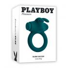 Playboy Bunny Buzzer Rechargeable Vibrating Silicone Cockring With Stimulator Deep Teal Sex Toy Product