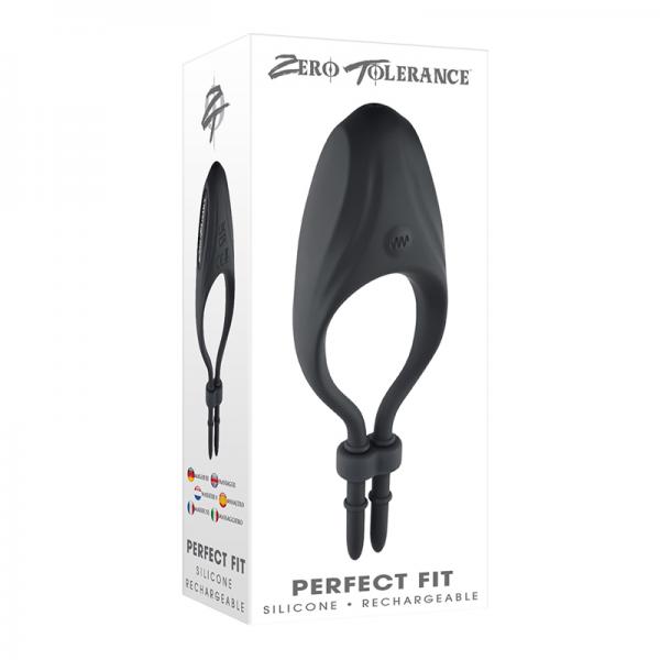 Zero Tolerance Perfect Fit Rechargeable Vibrating Silicone Lasso Cockring Black Sex Toy Product