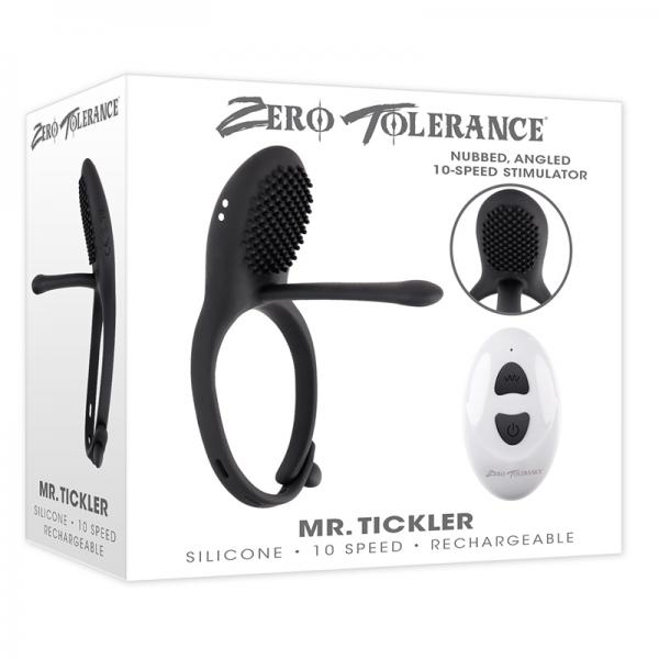 Zero Tolerance Mr. Tickler Rechargeable Remote Controlled Stimulating Adjustable Silicone Cockring B Sex Toy Product