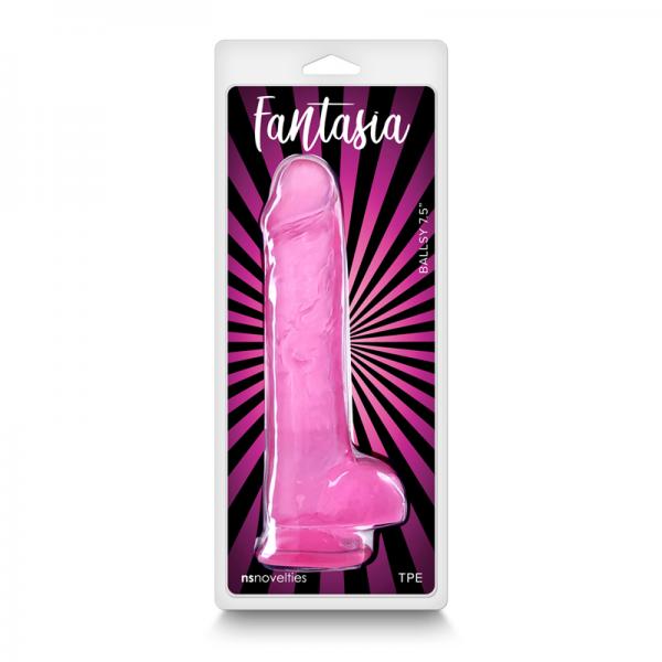 Fantasia Ballsy 7.5 In. Jelly Dildo Pink Sex Toy Product