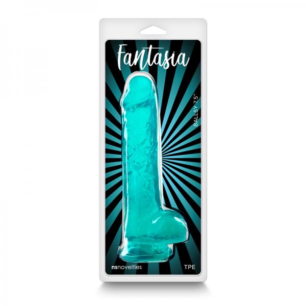 Fantasia Ballsy 7.5 In. Jelly Dildo Teal Sex Toy Product