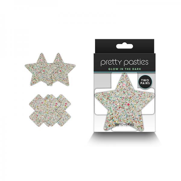 Pretty Pasties Star & Cross Glow 2 Pair Sex Toy Product