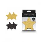Pretty Pasties Glitter Stars Black/gold 2 Pair Sex Toy Product