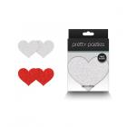 Pretty Pasties Glitter Hearts Red/silver 2 Pair Sex Toy Product