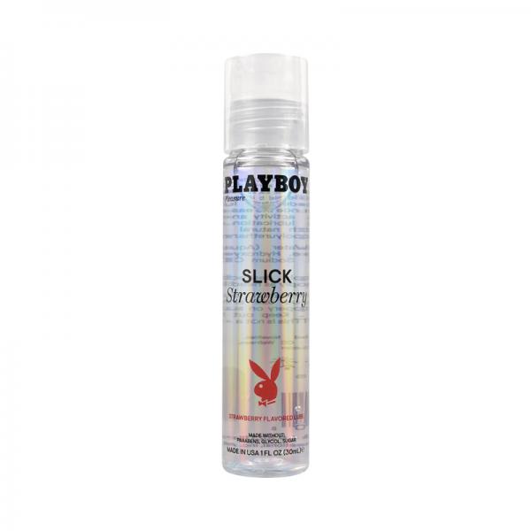 Playboy Slick Flavored Water-based Lubricant Strawberry 1 Oz. Sex Toy Product