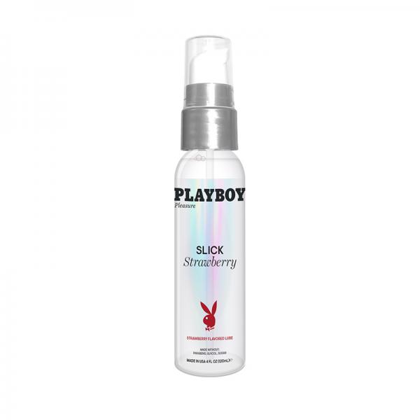 Playboy Slick Flavored Water-based Lubricant Strawberry 4 Oz. Sex Toy Product