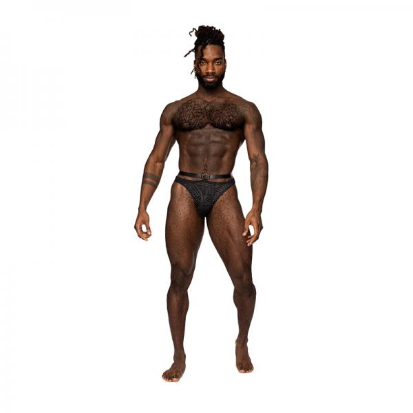 Male Power Rude Awakening Strap Thong Black L/xl Sex Toy Product