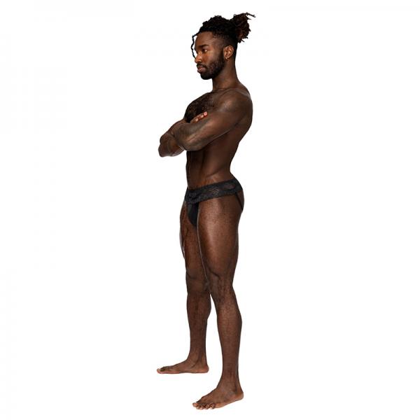 Male Power Sassy Lace Skirt Jock Black S/m Sex Toy Product