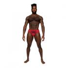 Male Power Sassy Lace Bikini Solid Pouch Red L Sex Toy Product
