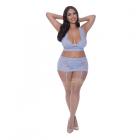 Magic Silk Ooh La Lace Bralette, Garter Skirt & G-string Set Periwinkle Queen Size Sex Toy Product