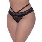 Magic Silk Ooh La Lace Peek-a-boo Cheeky Panty Black Queen Size Sex Toy Product