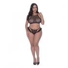 Magic Silk Love Star Halter Crop Bra & Cheeky Panty Set Black Queen Size Sex Toy Product