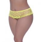 Magic Silk Love Star Skirted Hipster With Open Crotch Panty Neon Chartreuse Queen Size Sex Toy Product