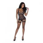 Magic Silk Rude Awakening Stirrup Chemise & Split Crotch Panty Set Black S/m Sex Toy Product