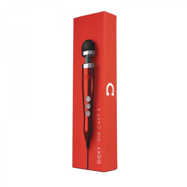 Doxy Die Cast 3 Compact Wand Vibrator Candy Red Sex Toy Product