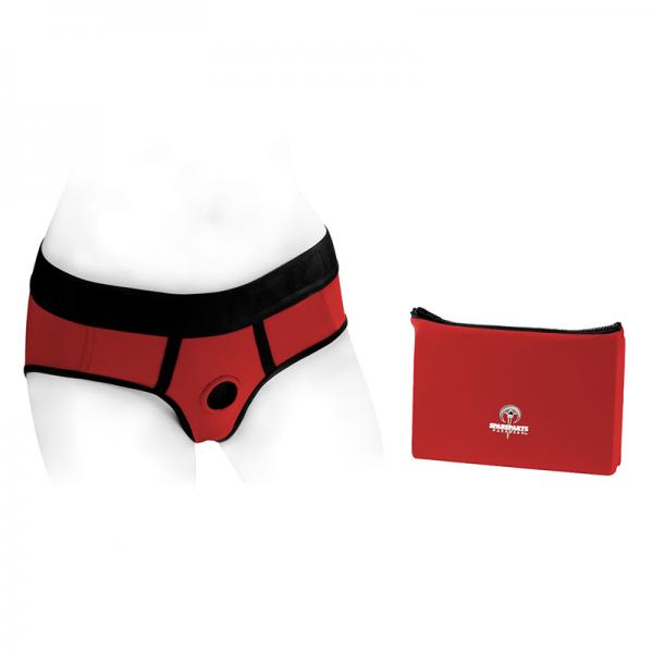Spareparts Tomboi Nylon Briefs Harness Red/black Size Xs Sex Toy Product