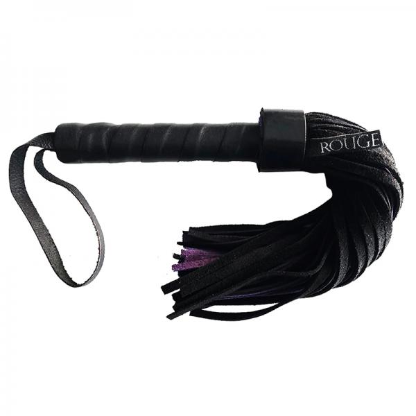 Rouge Short Suede Flogger Leather Handle Black/purple Sex Toy Product