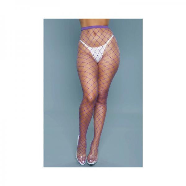 Bewicked Oversized Fishnet Pantyhose Purple O/s Sex Toy Product