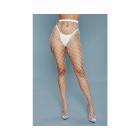 Bewicked Oversized Fishnet Pantyhose White O/s Sex Toy Product