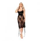 Dreamgirl Floral Lace And Stretch Velvet Slip Chemise Black L Sex Toy Product