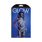 Fantasy Lingerie Glow Night Vision Glow-in-the-dark Lace Strappy Teddy White L/xl Sex Toy Product