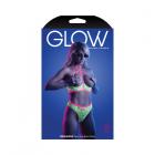 Fantasy Lingerie Glow Persuasive Contrast Elastic Open Cup Lace Cage Bra & Panty Neon Green L/xl Sex Toy Product