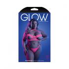 Fantasy Lingerie Glow Slow Motion Peek-a-boo Bra & Panty Neon Pink Queen Size Sex Toy Product