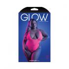 Fantasy Lingerie Glow Electric Haze Criss Cross Back Teddy With Snap Closure Neon Pink Queen Size Sex Toy Product