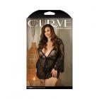 Fantasy Lingerie Curve Carrie Robe & Panty Set Black 3xl/4xl Sex Toy Product