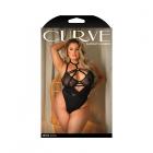 Fantasy Lingerie Curve Krista Strappy Harness Teddy With Snap Closure Black 3xl/4xl Sex Toy Product