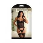 Fantasy Lingerie Tease Parker Gartered Lace Bustier & Panty Black L/xl Sex Toy Product
