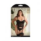 Fantasy Lingerie Tease Parker Gartered Lace Bustier & Panty Black 1xl/2xl Sex Toy Product
