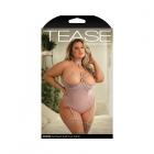 Fantasy Lingerie Tease Ronnie Caged Shelf Cup Teddy With Snap Closure & Leg Garters Pale Mauve 1xl/2 Sex Toy Product
