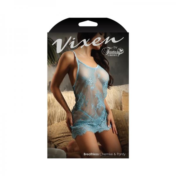 Fantasy Lingerie Vixen Breathless Lace Chemise & G-string Light Blue O/s Sex Toy Product
