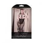 Fantasy Lingerie Sheer Truth Or Dare Rose Design Suspender Stockings & Rose Pasties Set Black Queen Sex Toy Product