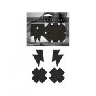 Fantasy Lingerie Black Glitter 2-pair Pasties Set Lightning Bolt & Cross Shapes O/s Sex Toy Product