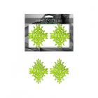 Fantasy Lingerie Glow-in-the-dark Crystal 1 Pair Jeweled Pasties Neon Green O/s Sex Toy Product