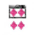 Fantasy Lingerie Glow-in-the-dark Crystal 1 Pair Jeweled Pasties Neon Pink O/s Sex Toy Product
