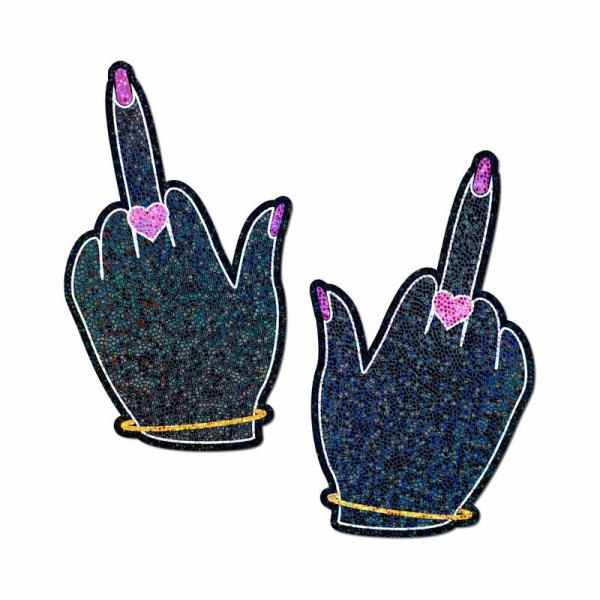 Pastease Glitter F*ck You Middle Finger Pasties Sex Toy Product