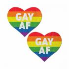 Pastease Glitter 'gay Af' Heart Pasties Rainbow Sex Toy Product