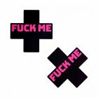 Pastease F*ck Me Crosses Pasties Black/pink Sex Toy Product