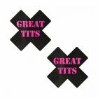 Pastease 'great Tits' Crosses Pasties Black/pink Sex Toy Product