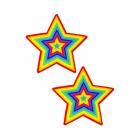 Pastease Glitter Pumping Star Pasties Rainbow Sex Toy Product