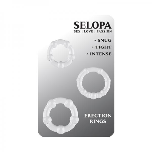 Selopa Erection Rings Cock Ring Set Clear Sex Toy Product