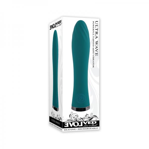 Evolved Ultra Wave Rechargeable Vibrator Teal Sex Toy Product