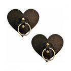 Neva Nude After Midnight Black Glitter Gold Hoop I Heart U Nipple Cover Pasties Sex Toy Product